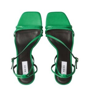 Reiss Green Strappy Sandals Heels, NWT, Size EU37 US6.5